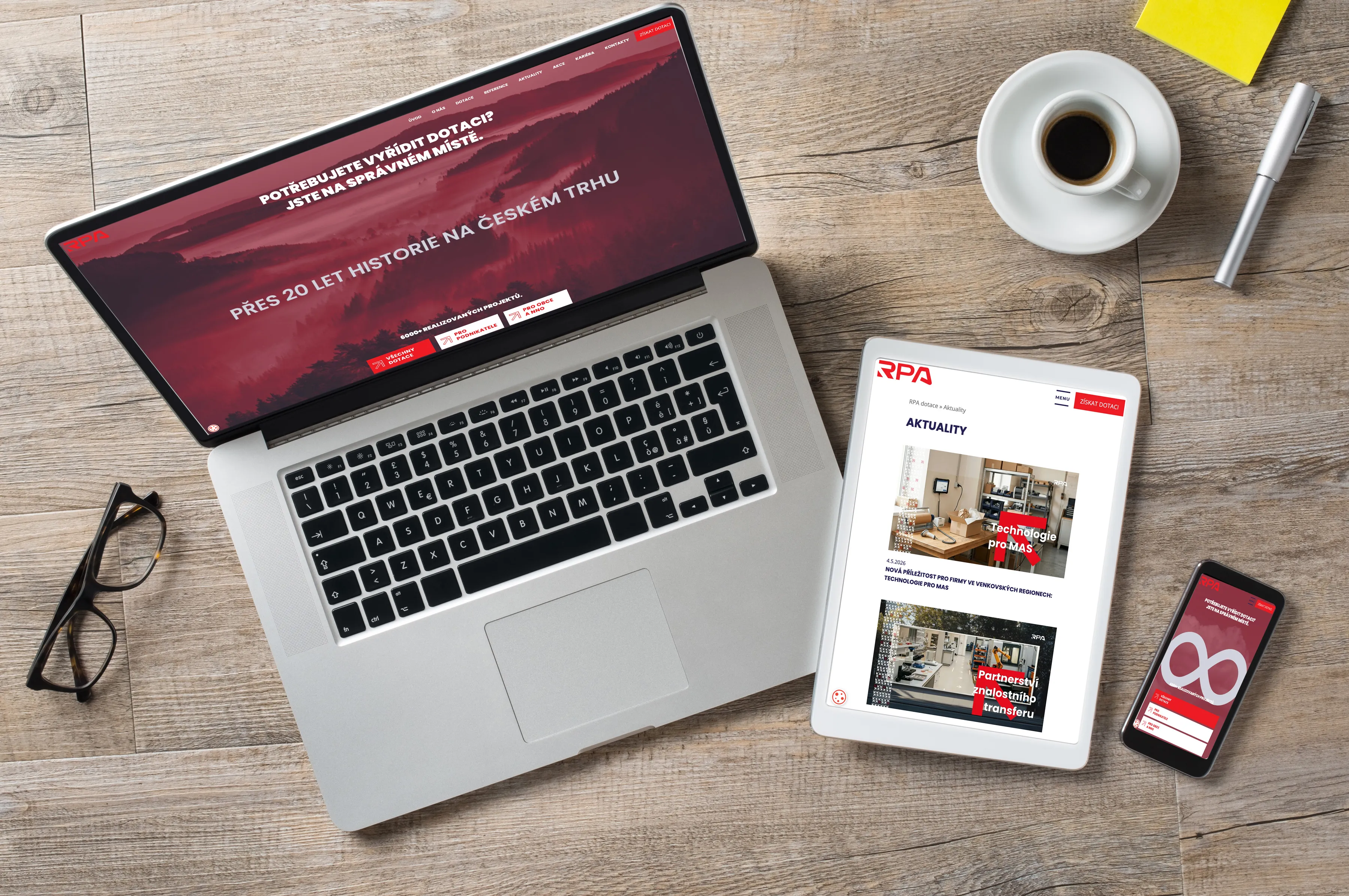RPA Dotace: Kontinuální rozvoj a webdesign – ukázka reference