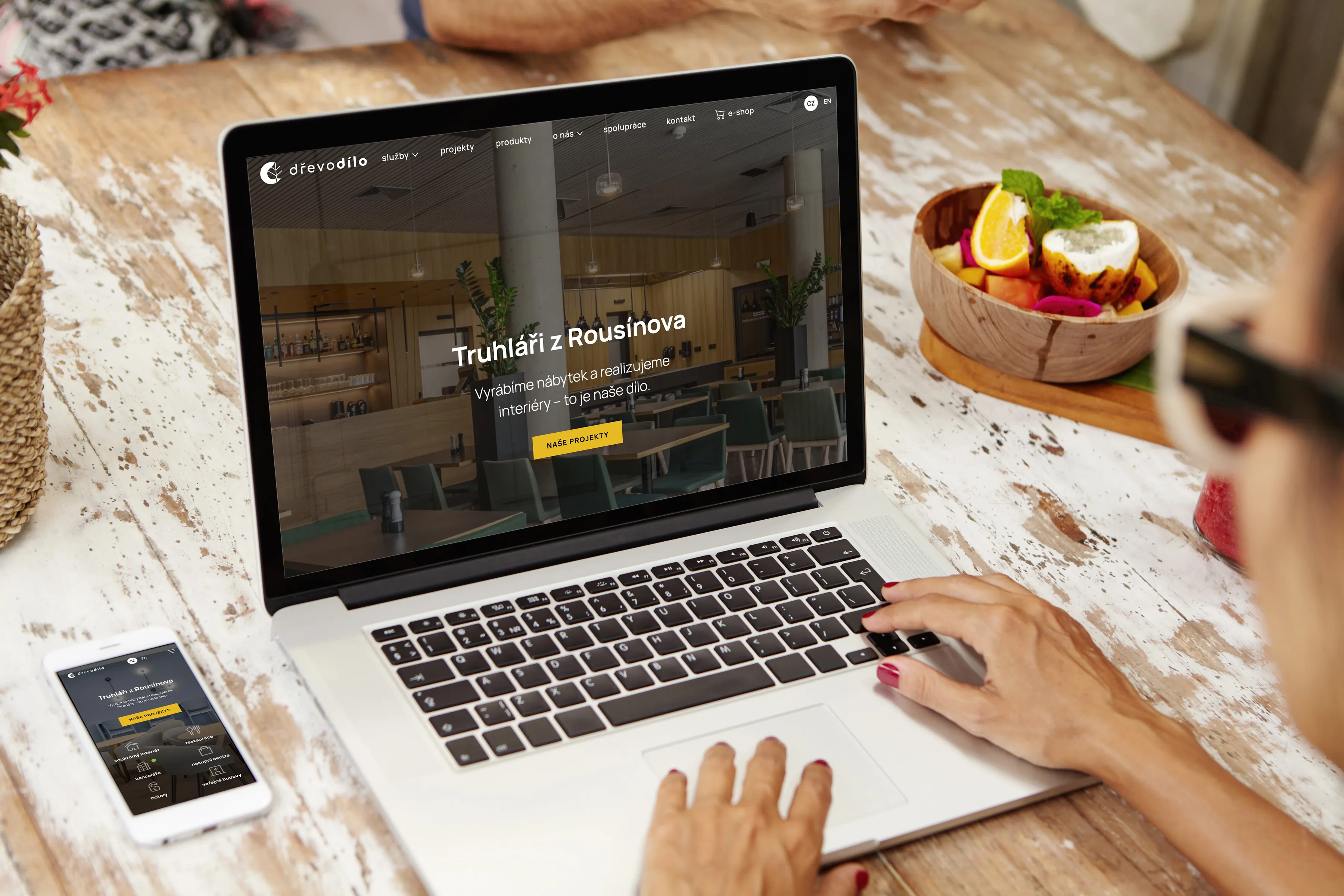 Dřevodílo: Kompletní webdesign pro truhláře – ukázka reference